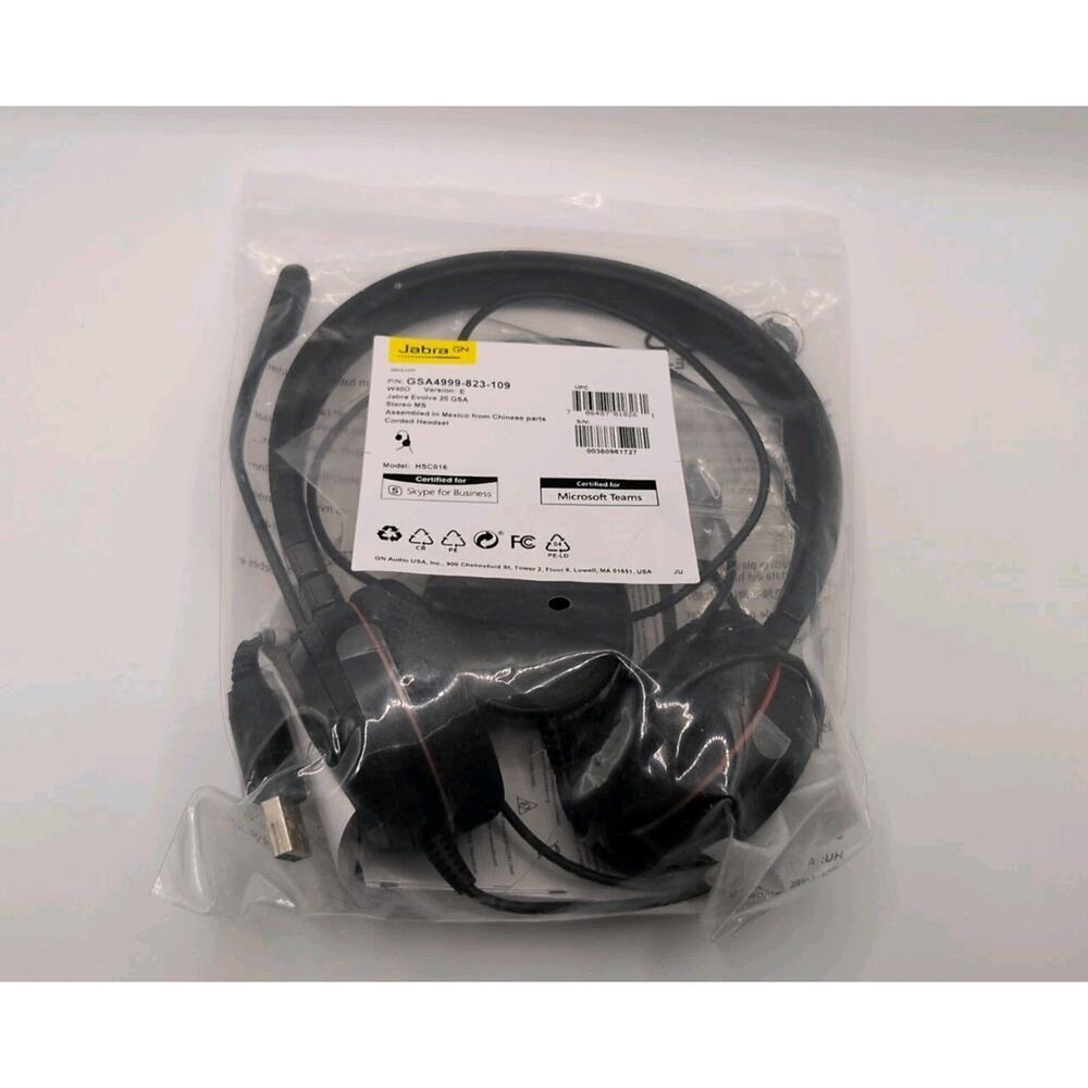 Jabra Evolve 20 Stereo Headset -‎ Black 4999-823-109